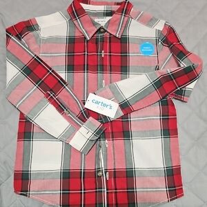 Carter's Classic Red and Green Plaid Button-Down Shirt